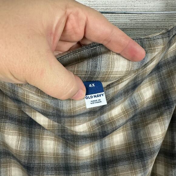 Old Navy Plus Size Tan & Gray Plaid Fall Mini Pencil Skirt Size 4X - Picture 4 of 6